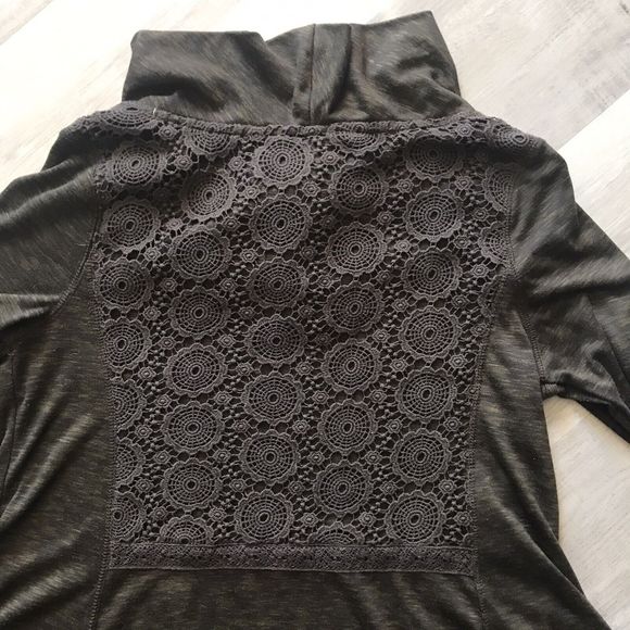 Saturday Sunday Anthropologie Dress Long Sleeve Cowel Neck Boho Granny Crochet M - Picture 7 of 10